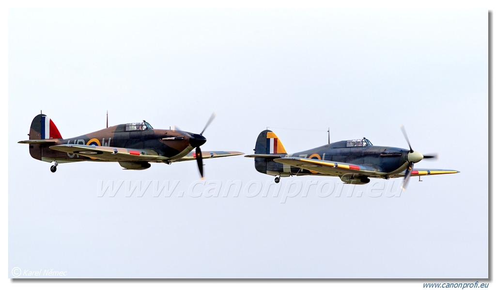 Battle of Britain Memorial Flight - 4x Hurricanes