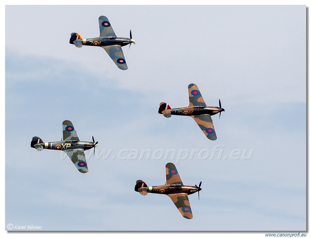 Battle of Britain Memorial Flight - 4x Hurricanes