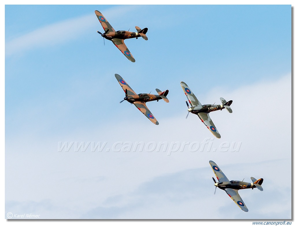 Battle of Britain Memorial Flight - 4x Hurricanes